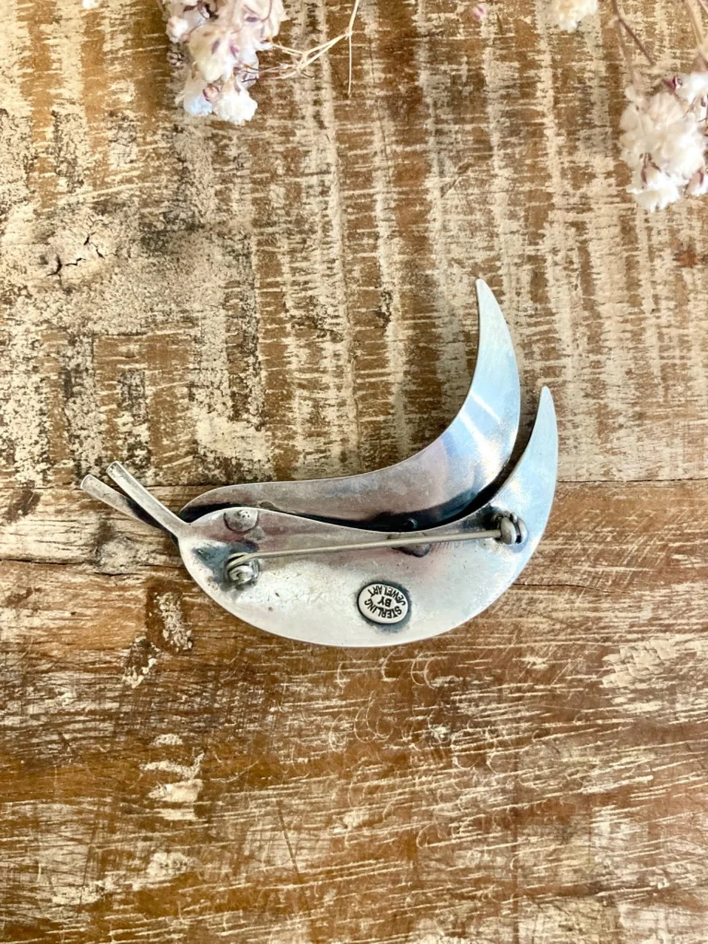 Sterling Silver Feather Brooch Jewel Art - Picture 6 of 12